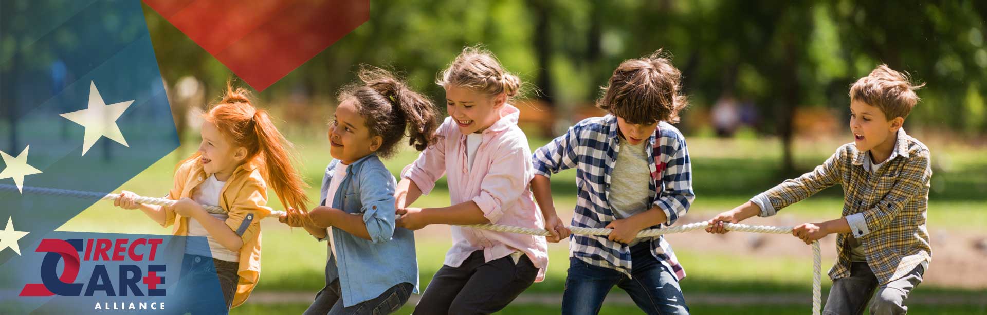 kids play tug of war